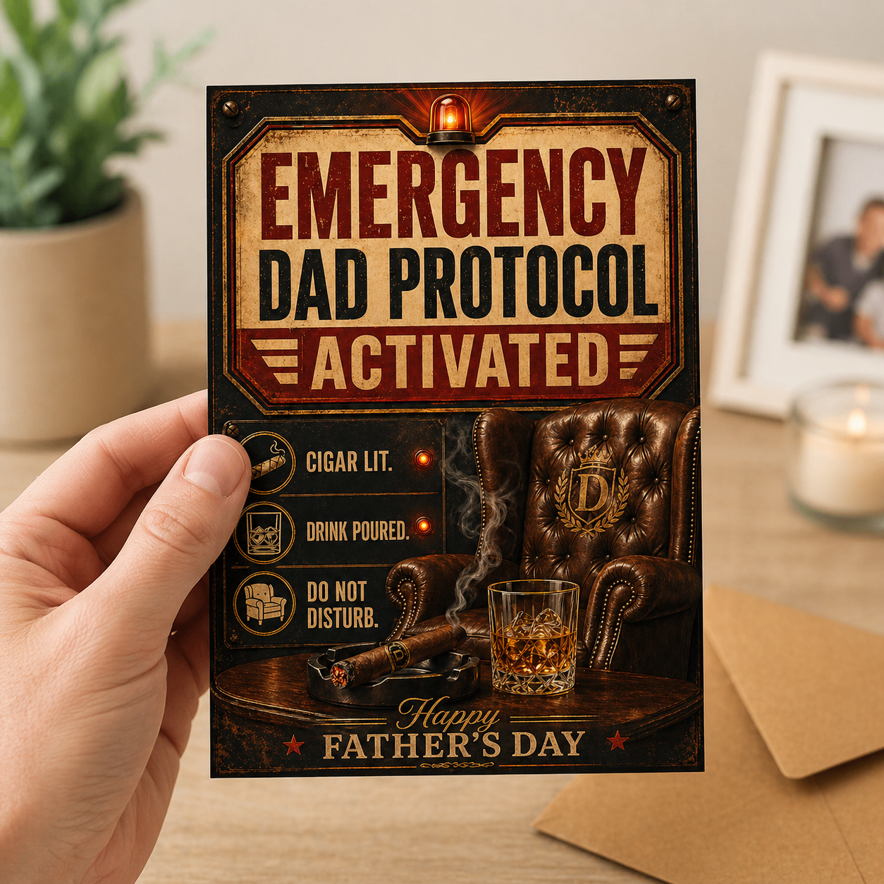 Fathers Day Card -  Emergency Dad Protocol Activated