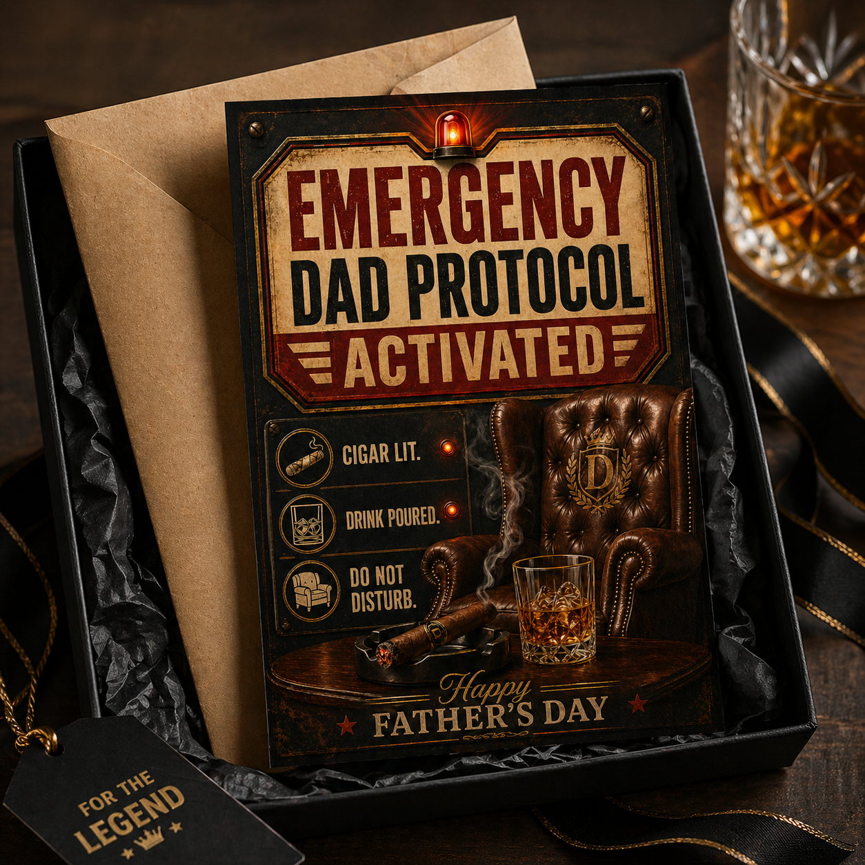 Fathers Day Card -  Emergency Dad Protocol Activated