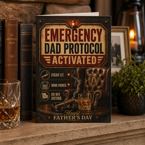Fathers Day Card -  Emergency Dad Protocol Activated
